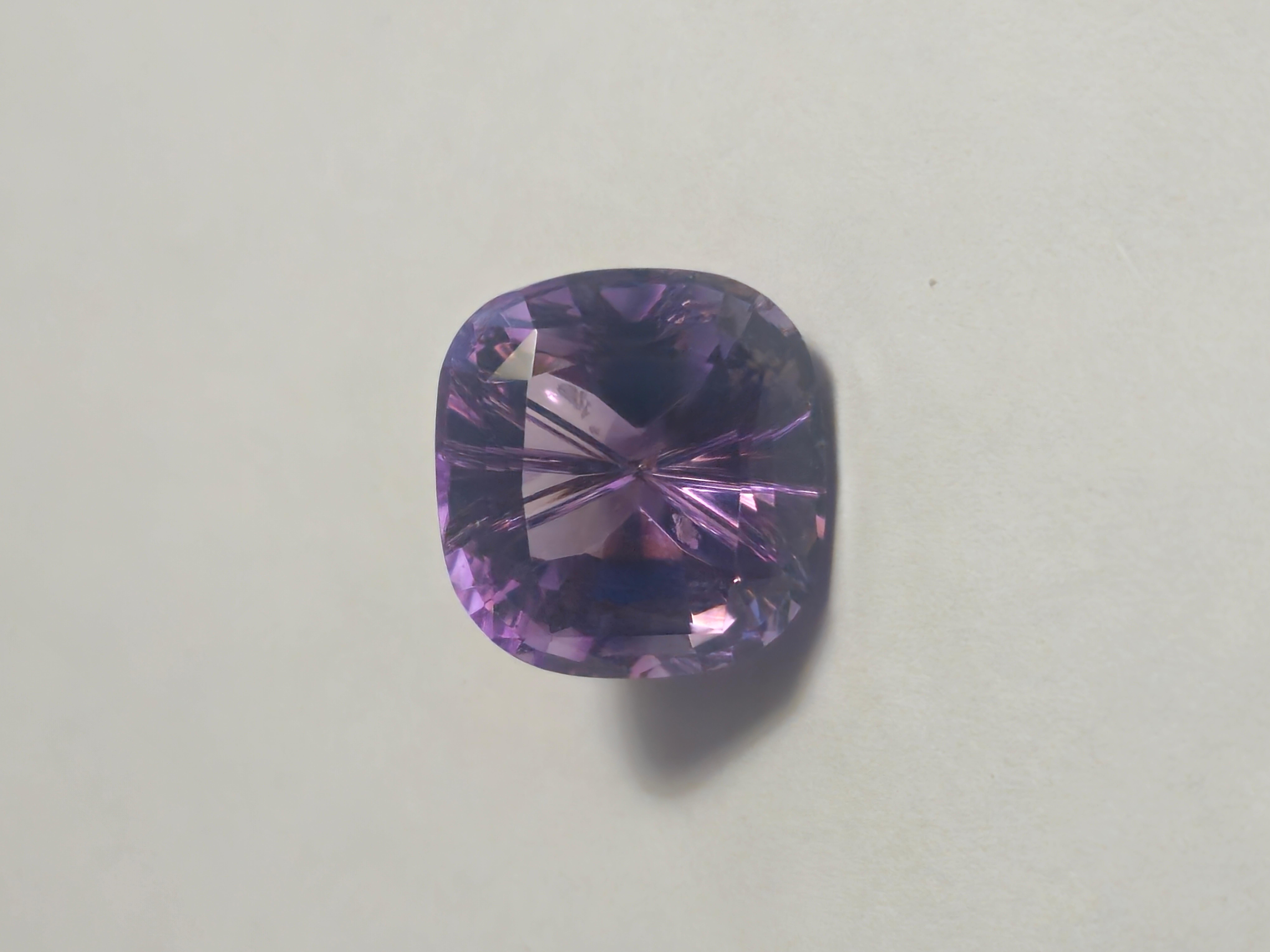 16.12 ct Brazil Amethyst Natural Fantasy Cut Cushion 16X16 en venta 1