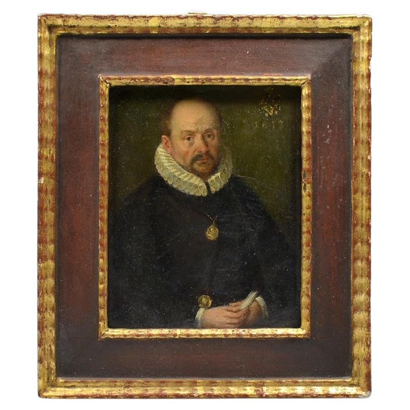 1612 Porträt eines Mannes mit zwei Gnadenpfennigs, wahrscheinlich Wilhelm Daser (1566-1639)