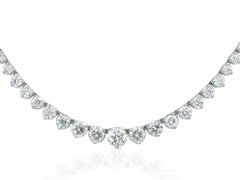 16.14 Carat Round Cut Diamond Riviera Necklace