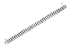 16.14 Carat Three-Strand Baguette Cut Diamond Bracelet