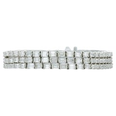 Bracelet à trois brins avec diamant baguette de 16,14 carats