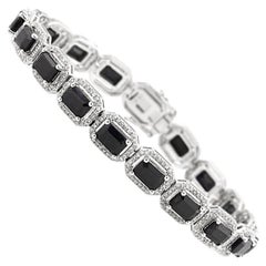 16.15 Carat Black Sapphire and Diamond Bracelet