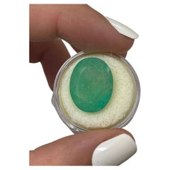 16.15 Carat Earthy Green Colombian Emerald Oval Cut - May Birthstone Gem