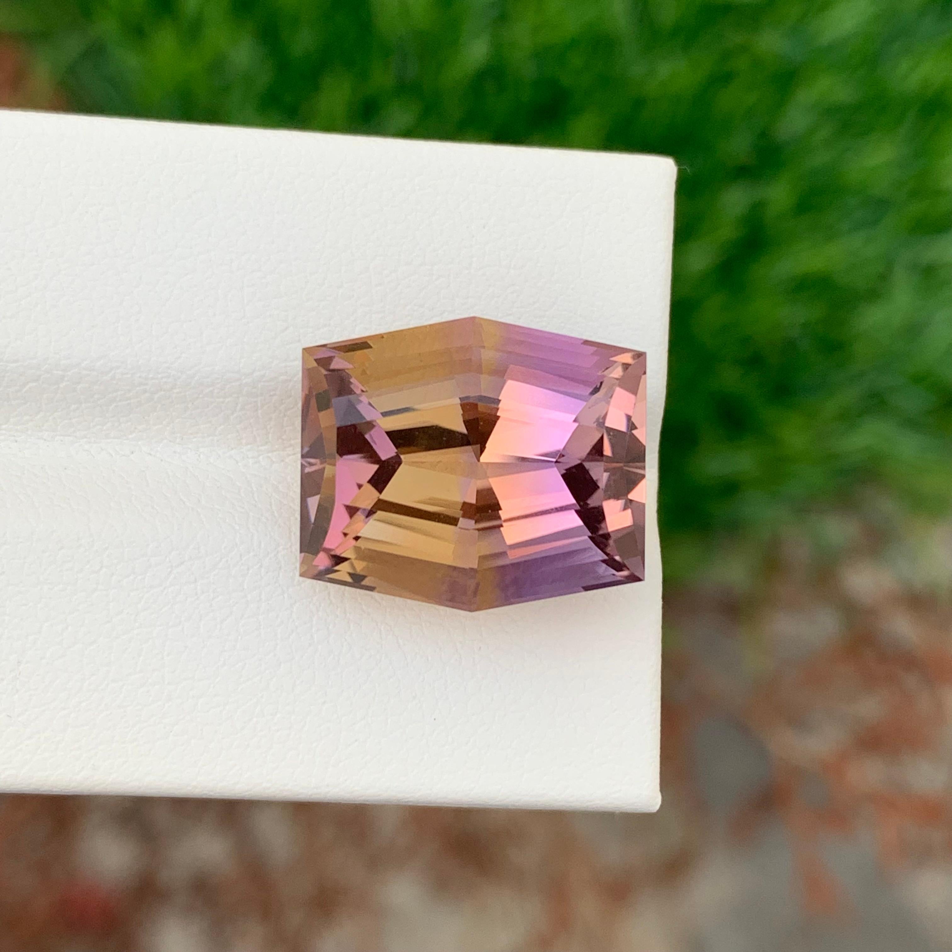 16,15 Karat Natürlicher facettierter Ametrin Hexagon Form Edelstein im Angebot 1