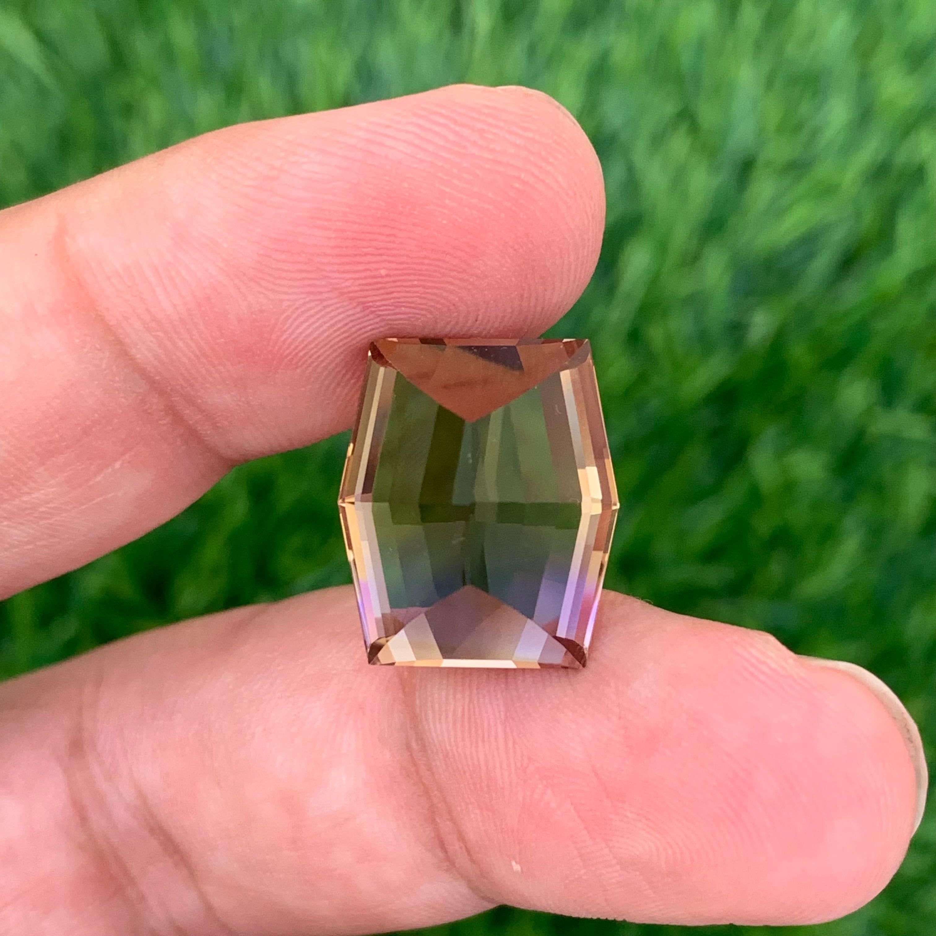 16,15 Karat Natürlicher facettierter Ametrin Hexagon Form Edelstein im Angebot 2
