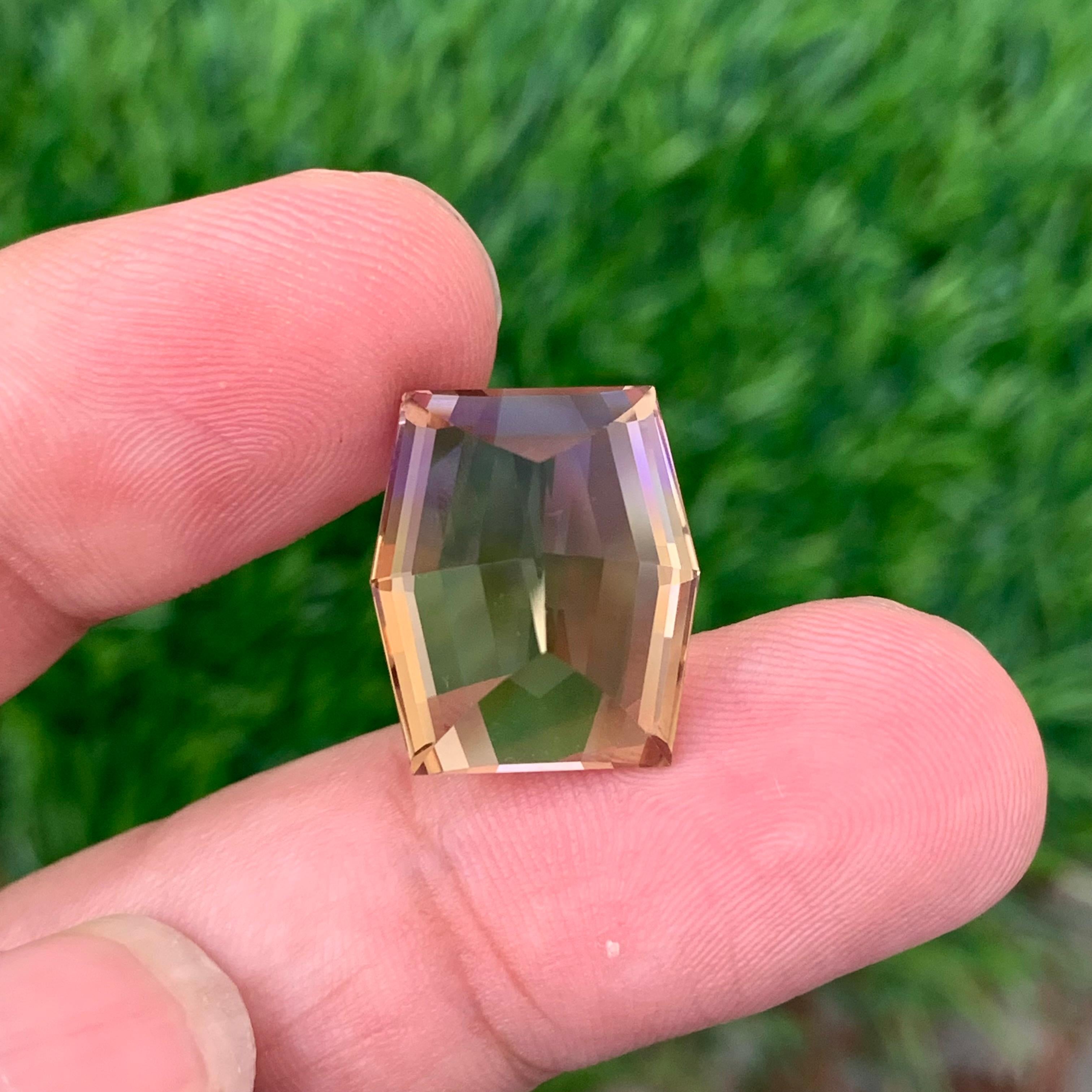 16,15 Karat Natürlicher facettierter Ametrin Hexagon Form Edelstein im Angebot 3