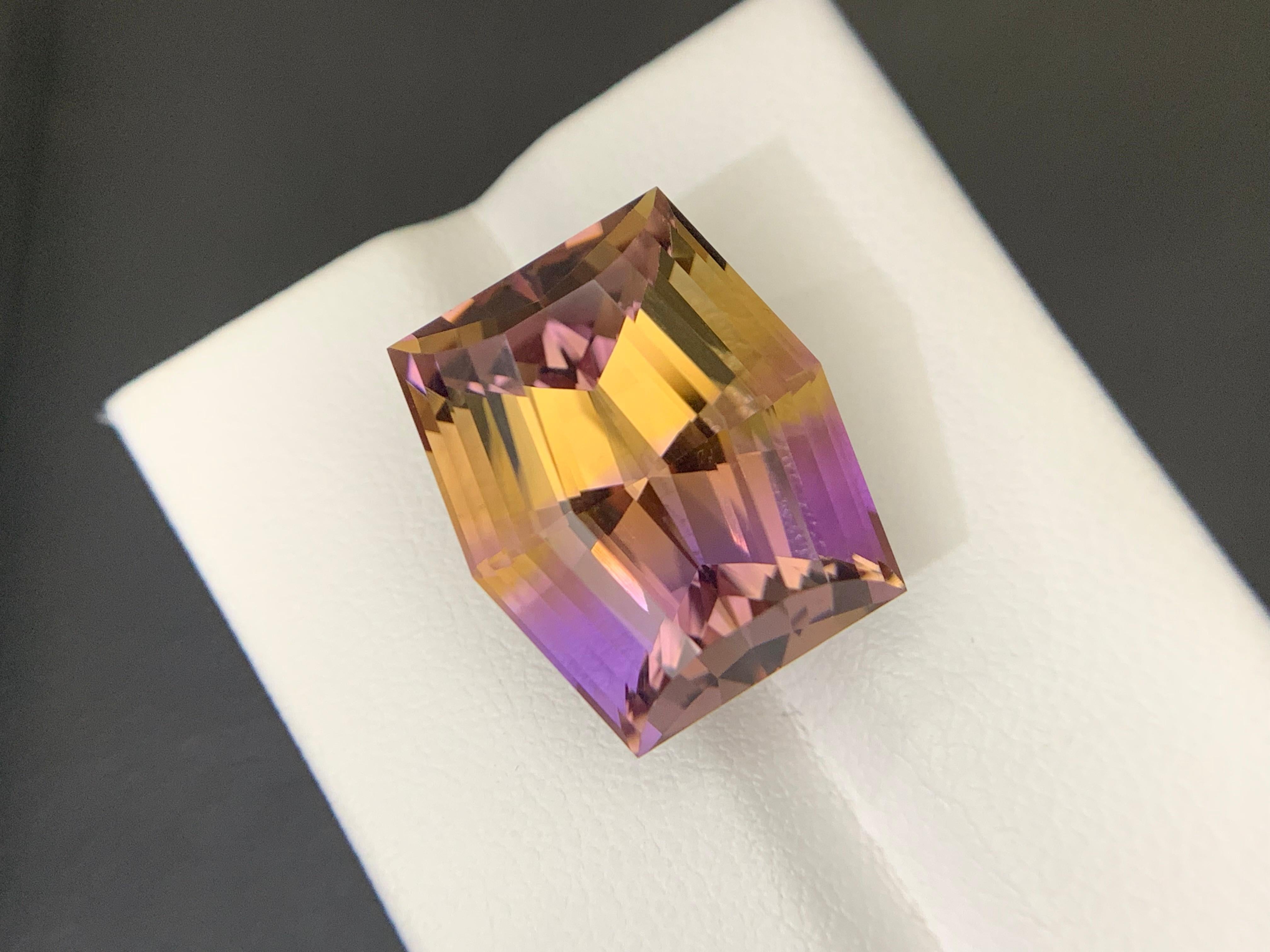 16,15 Karat Loser Ametrin Natürlicher Edelstein Hexagon-Schliff im Angebot 4