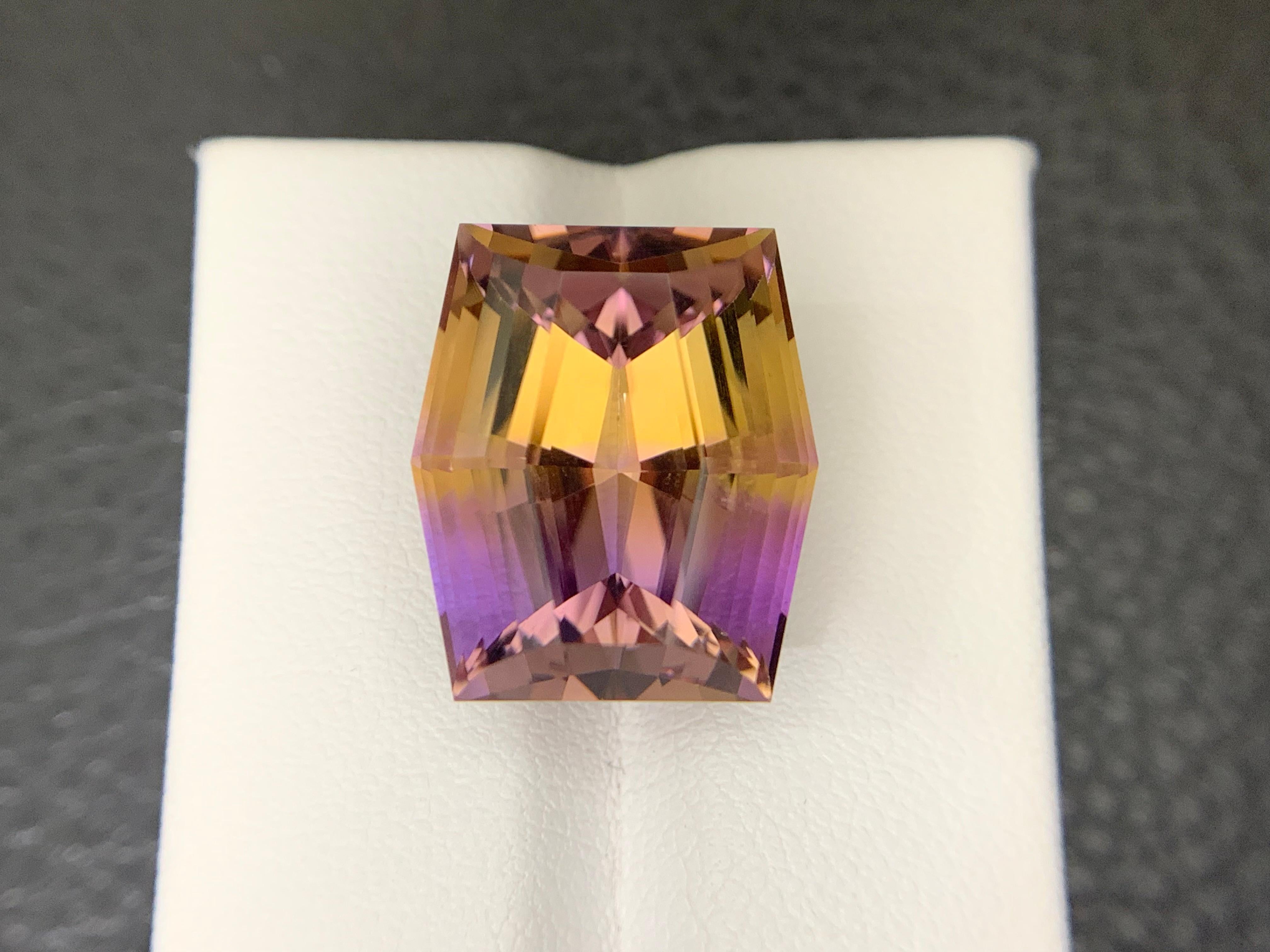 16,15 Karat Loser Ametrin Natürlicher Edelstein Hexagon-Schliff im Angebot 5