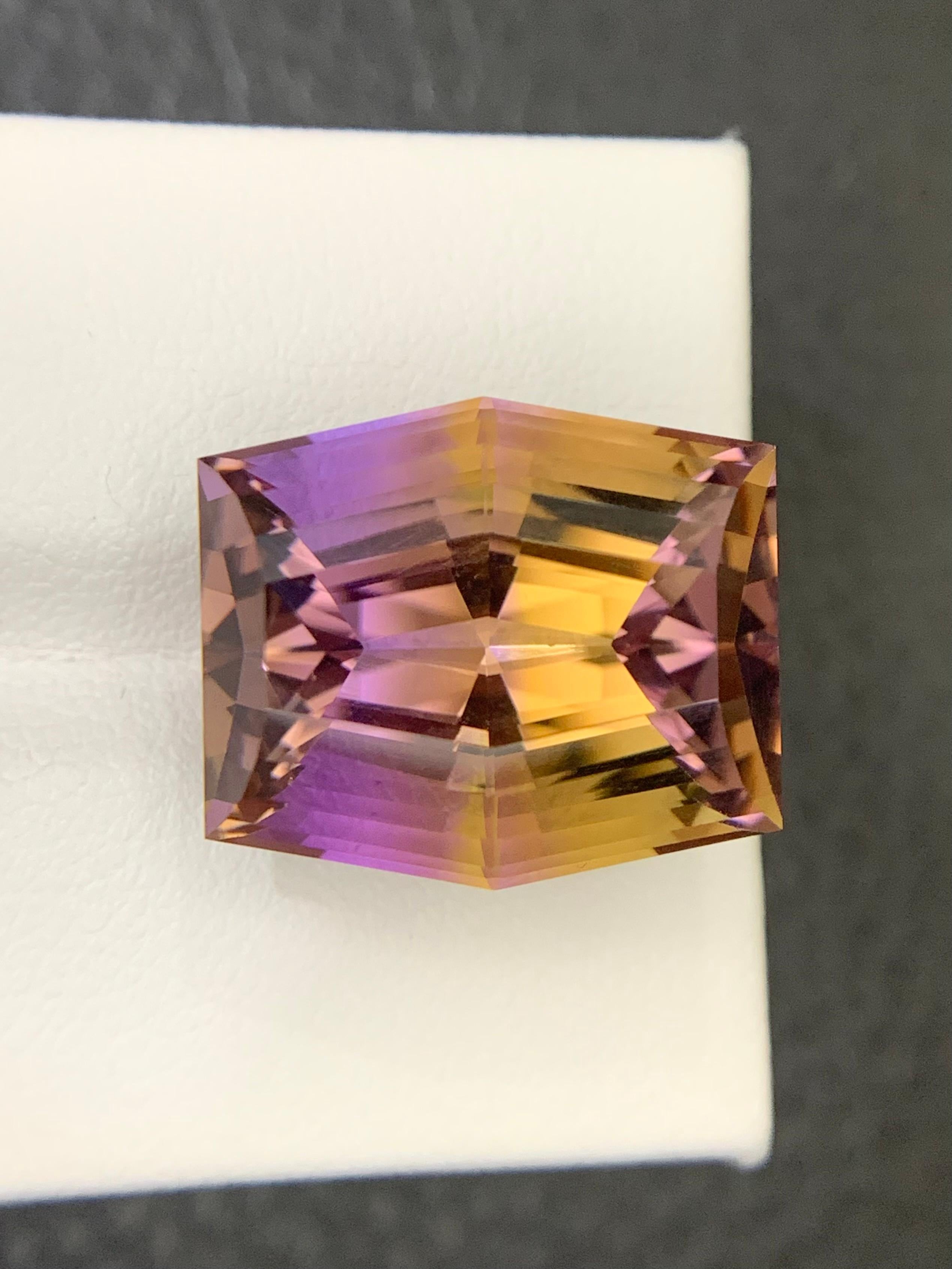 16,15 Karat Loser Ametrin Natürlicher Edelstein Hexagon-Schliff im Angebot 7