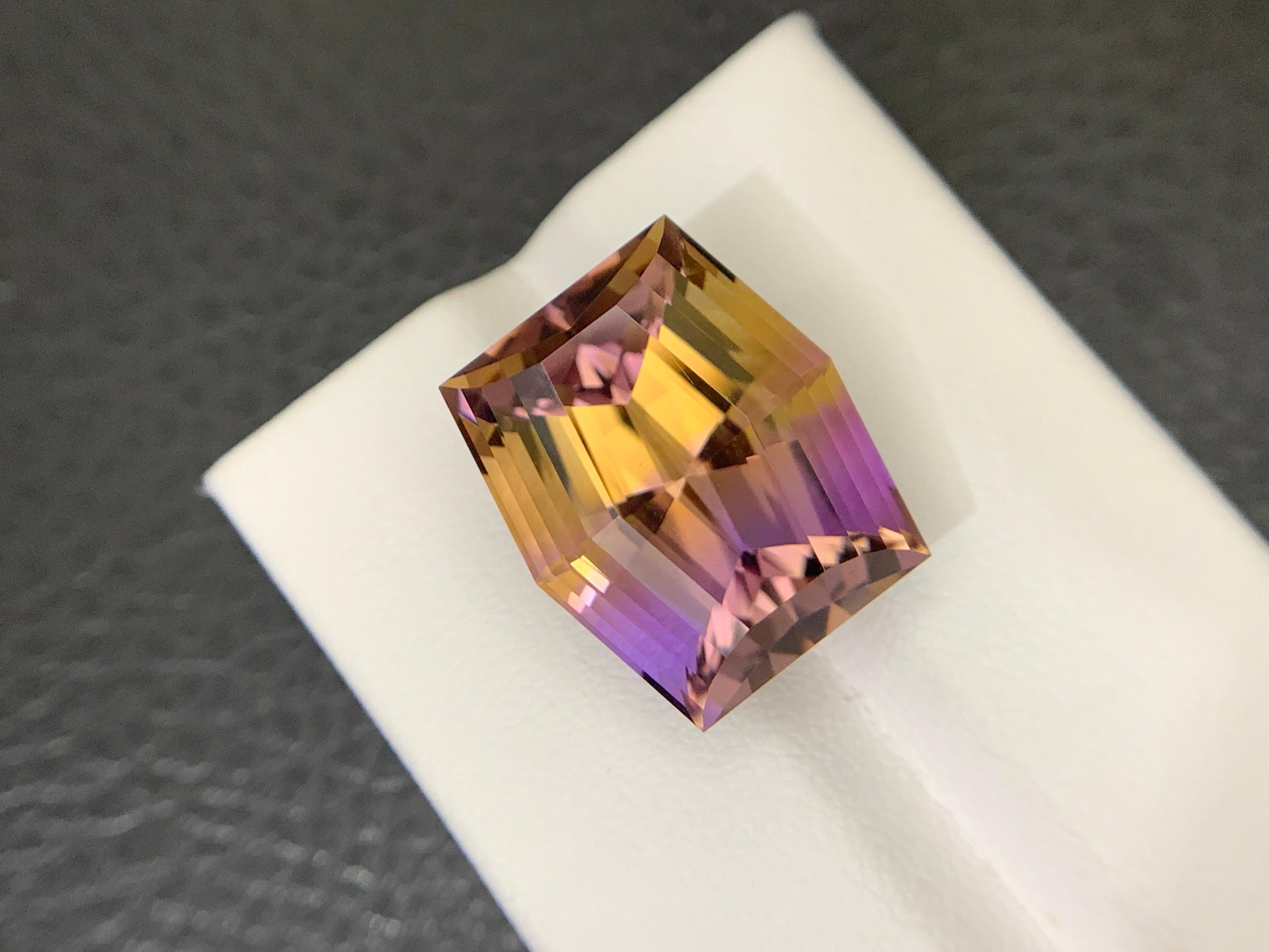 16,15 Karat Loser Ametrin Natürlicher Edelstein Hexagon-Schliff im Angebot 8