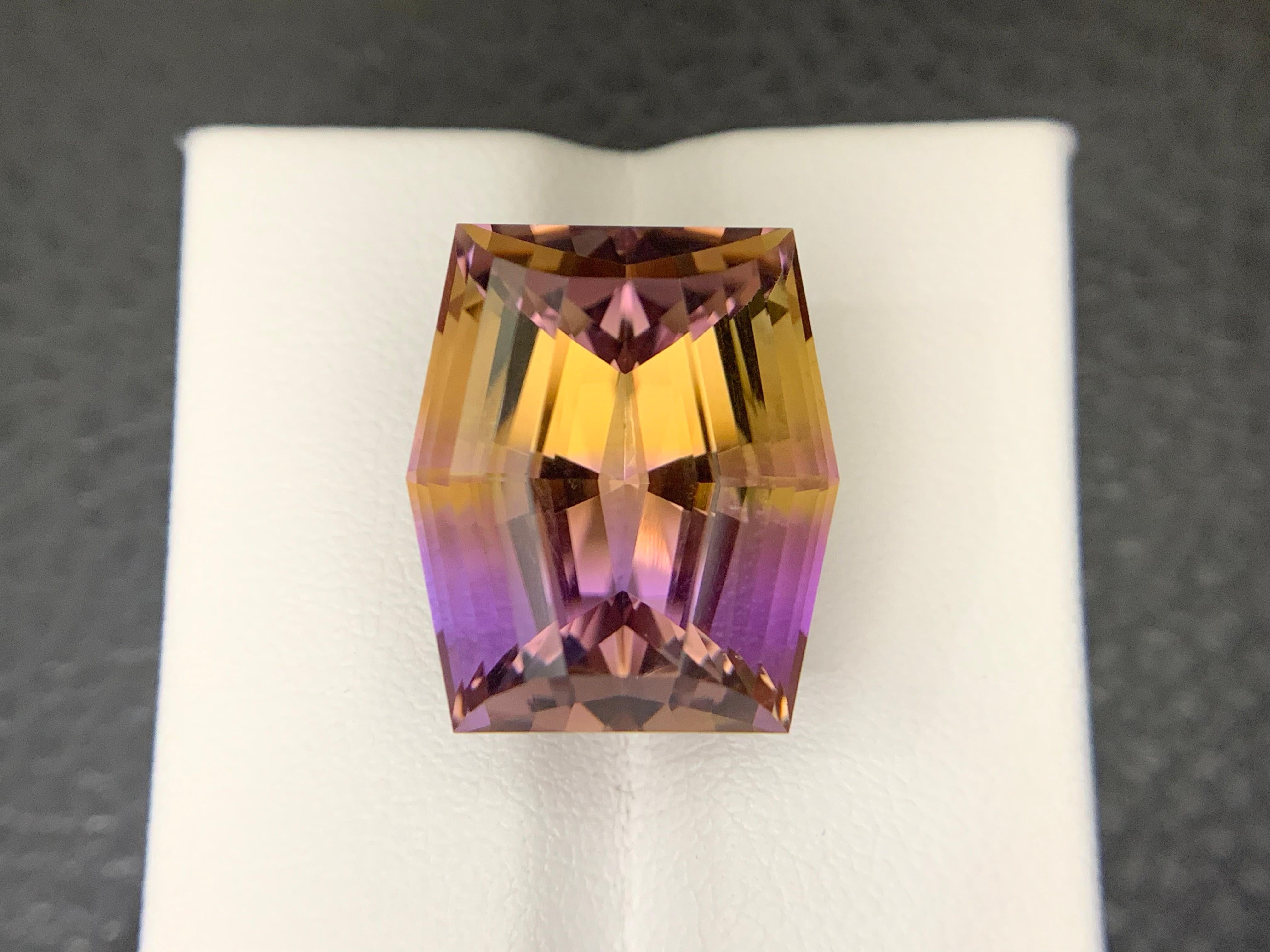 16,15 Karat Loser Ametrin Natürlicher Edelstein Hexagon-Schliff im Angebot 9