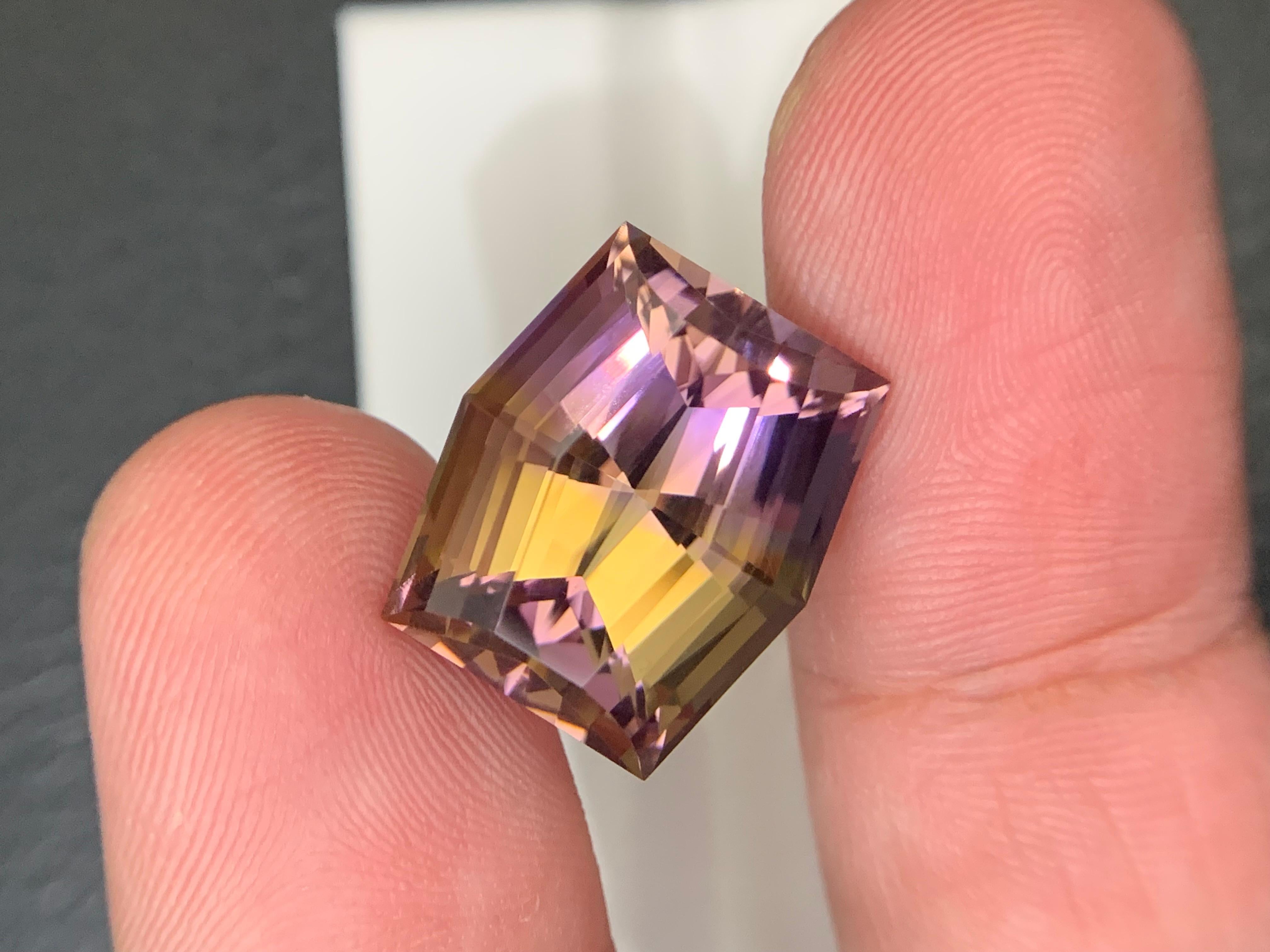 16,15 Karat Loser Ametrin Natürlicher Edelstein Hexagon-Schliff (Arts and Crafts) im Angebot