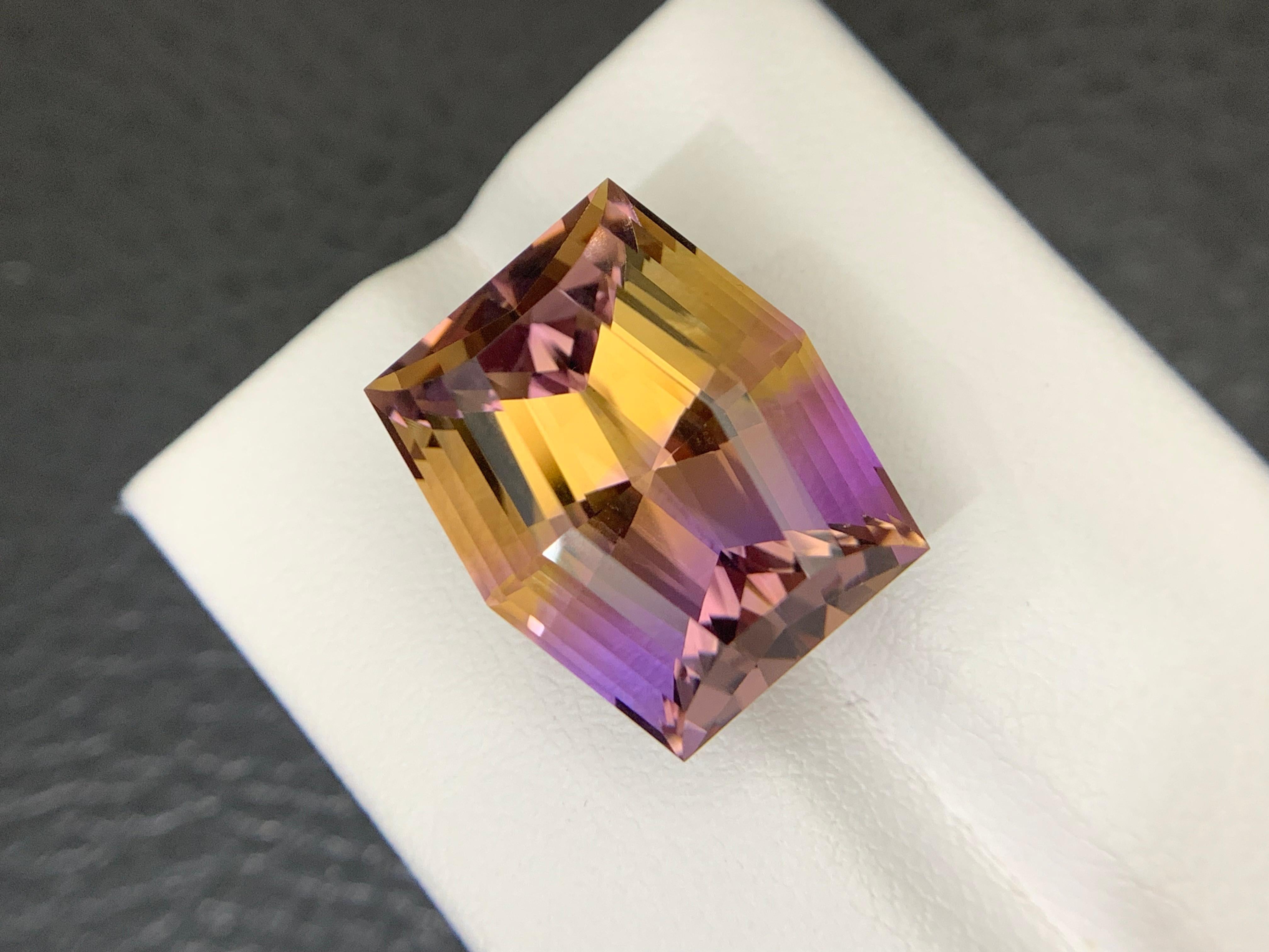 16,15 Karat Loser Ametrin Natürlicher Edelstein Hexagon-Schliff im Zustand „Neu“ im Angebot in Brisbane, AU