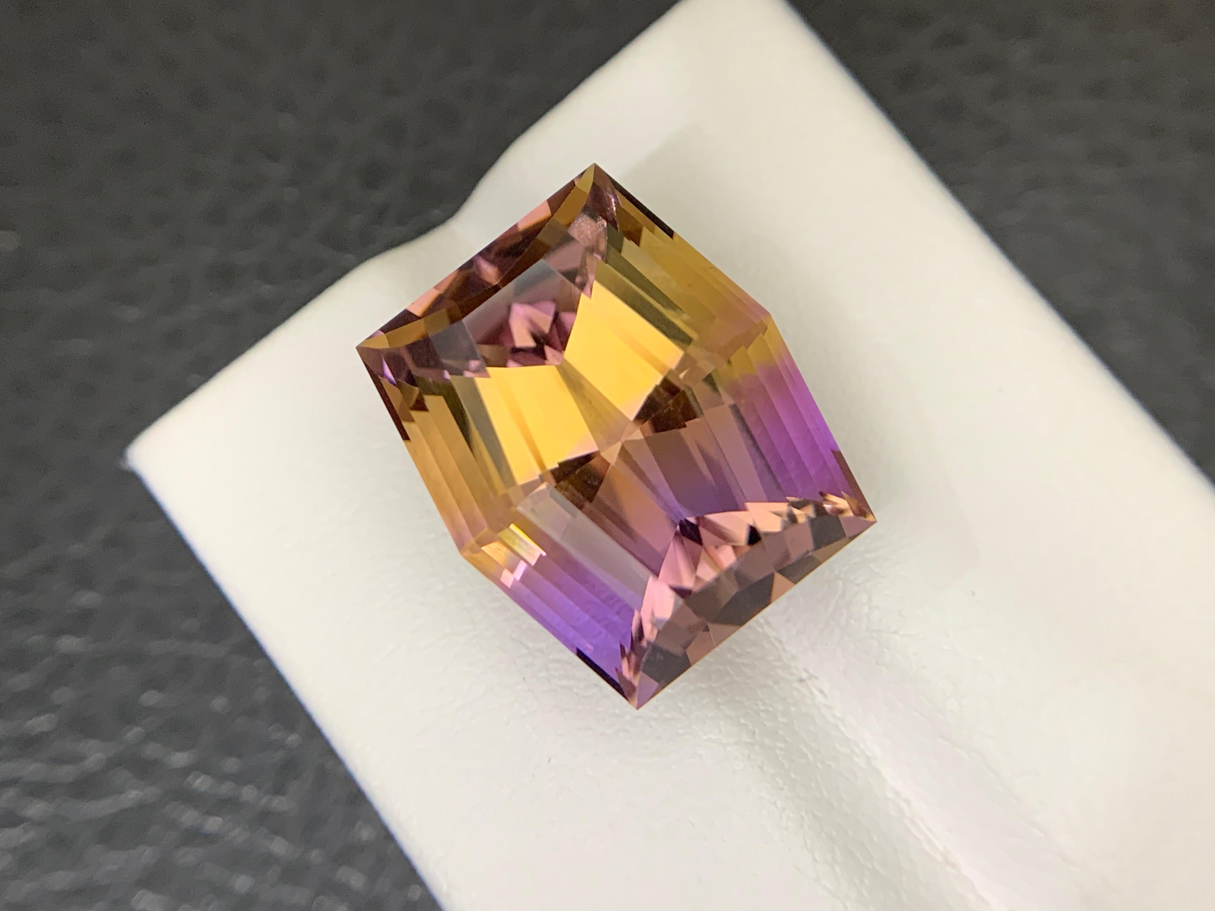 16,15 Karat Loser Ametrin Natürlicher Edelstein Hexagon-Schliff im Angebot 1