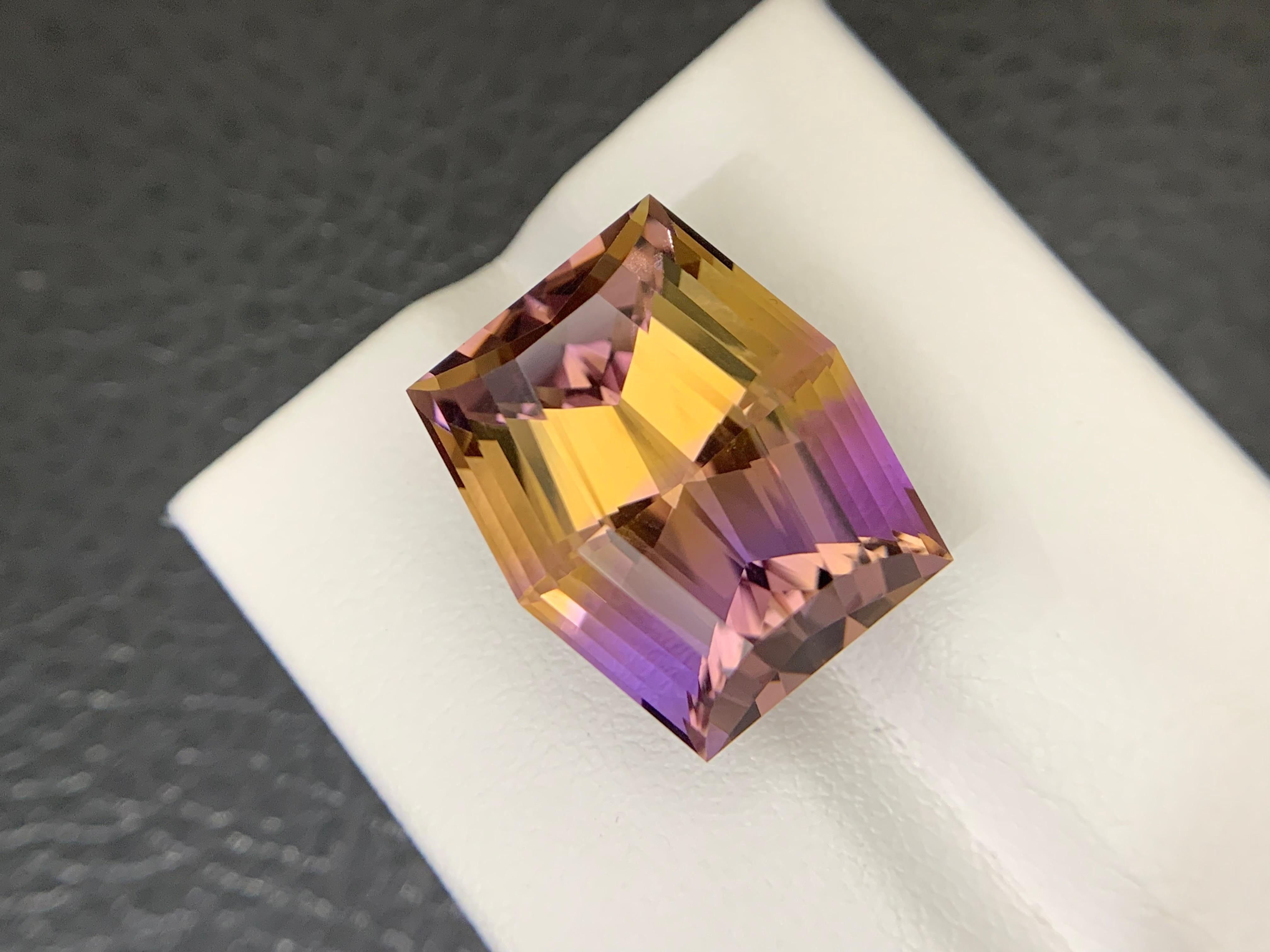 16,15 Karat Loser Ametrin Natürlicher Edelstein Hexagon-Schliff im Angebot 2