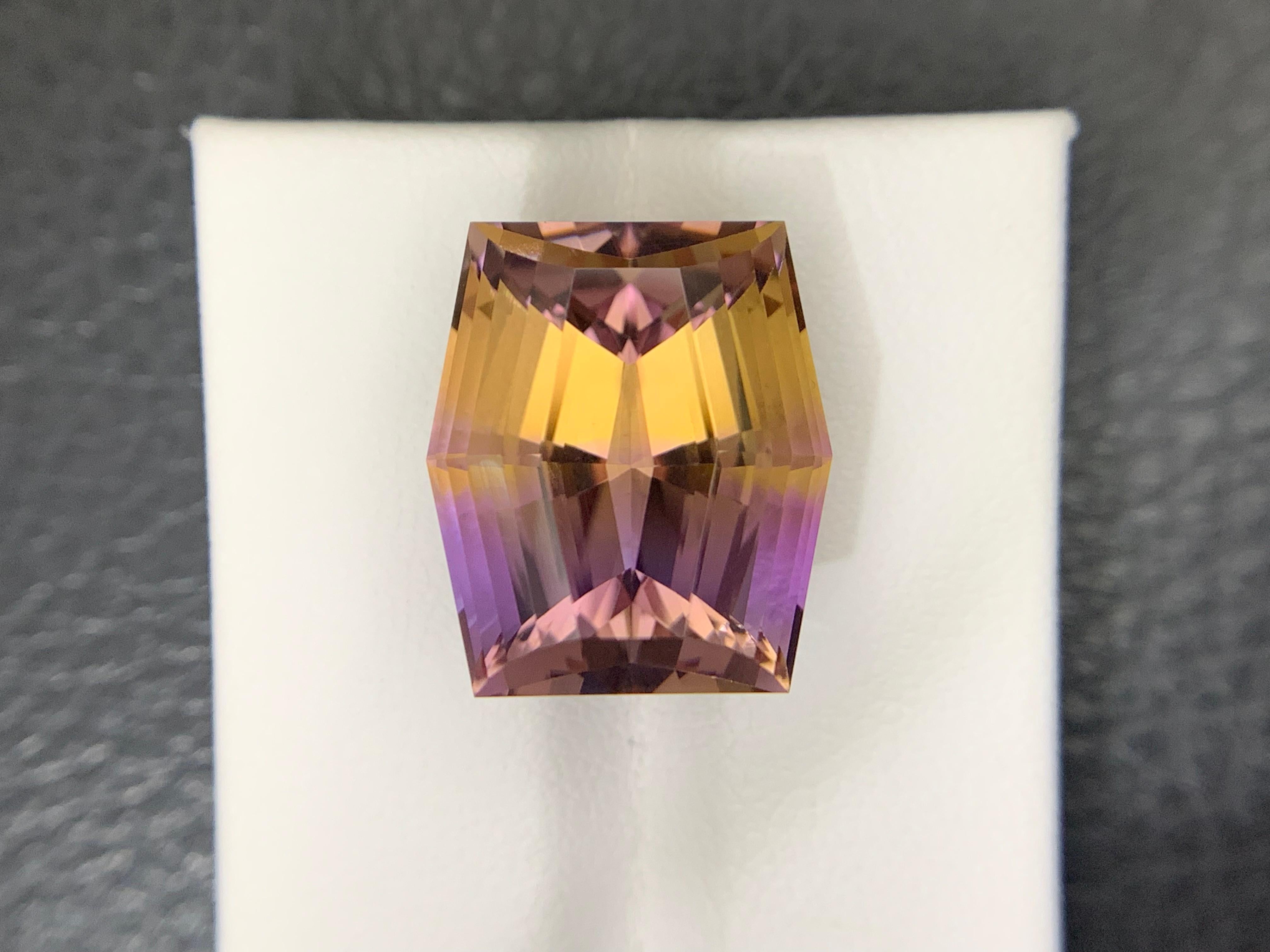 16,15 Karat Loser Ametrin Natürlicher Edelstein Hexagon-Schliff im Angebot 3