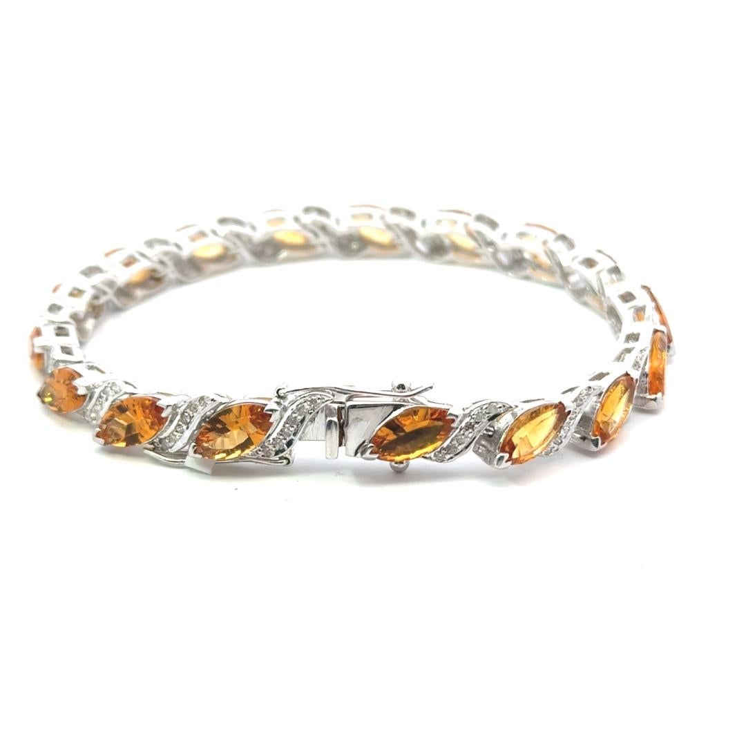 Marquise Cut 16.15 Ct Creative Style Citrine Tennis Bracelet for Mom in 925 Sterling Silver For Sale