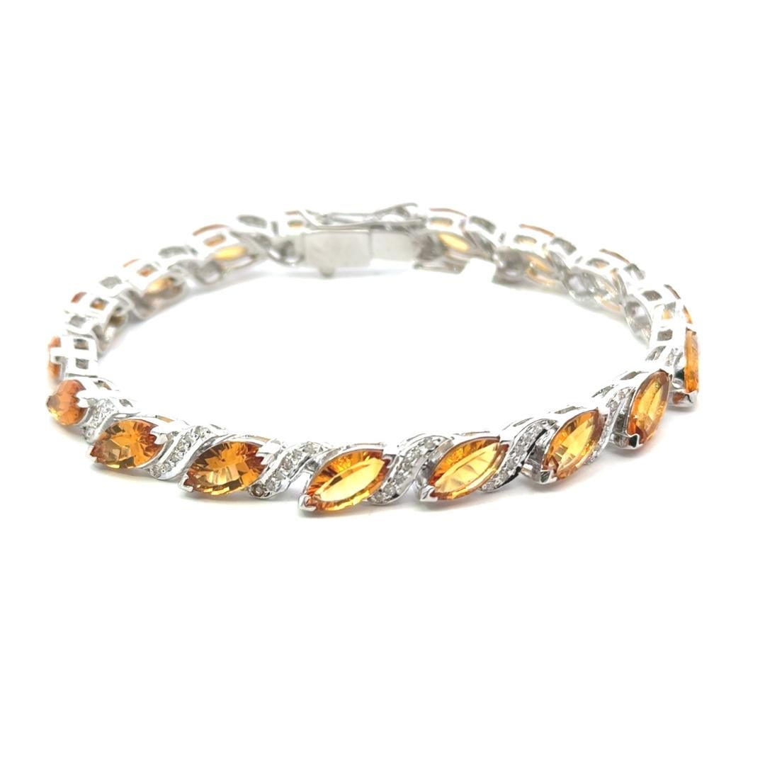 16.15 Ct Creative Style Citrine Tennis Bracelet for Mom in 925 Sterling Silver In New Condition For Sale In New York, NY