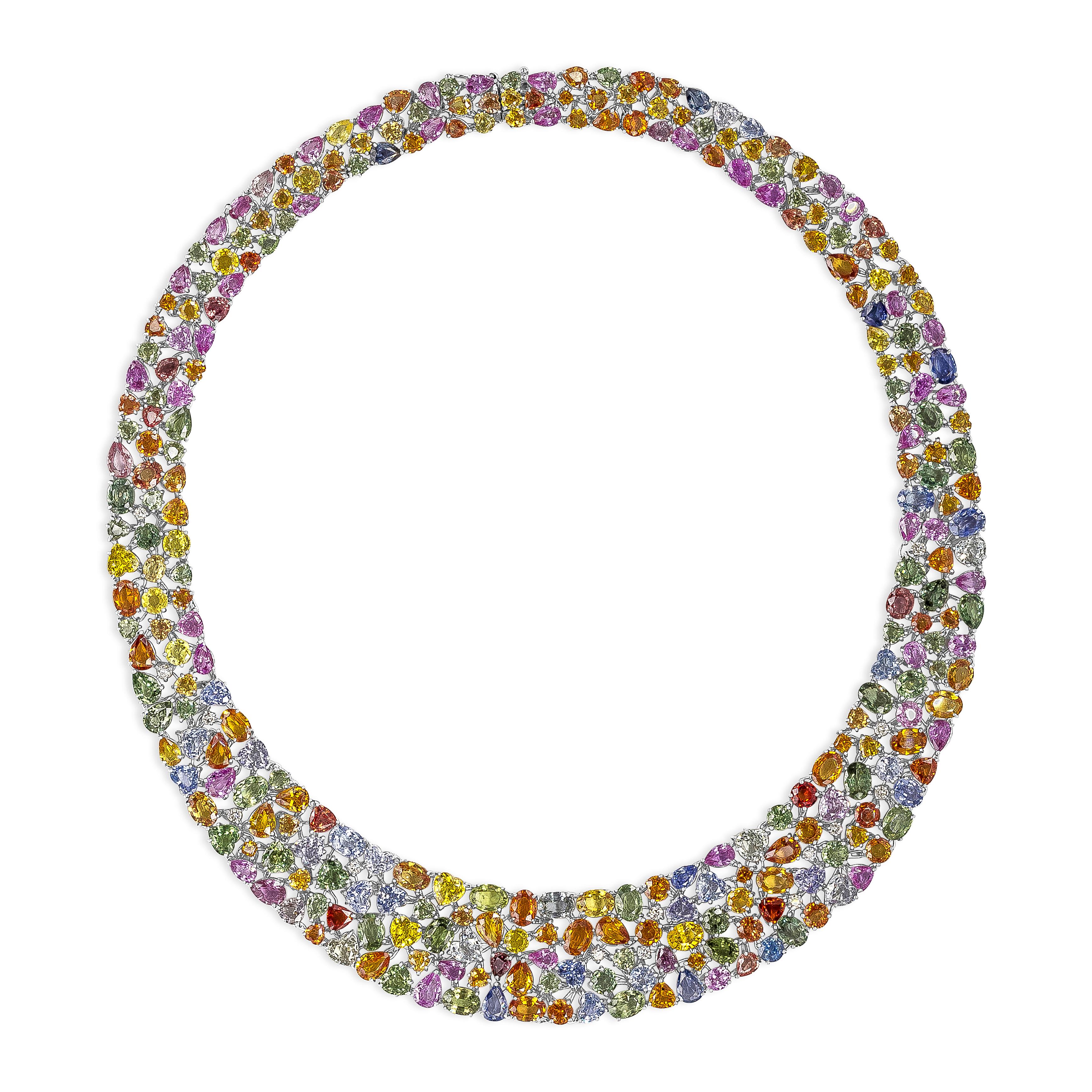 multi color diamond necklace