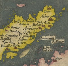 1616 Bertius Map of Sumatra, Singapore and the Straits of Malacca