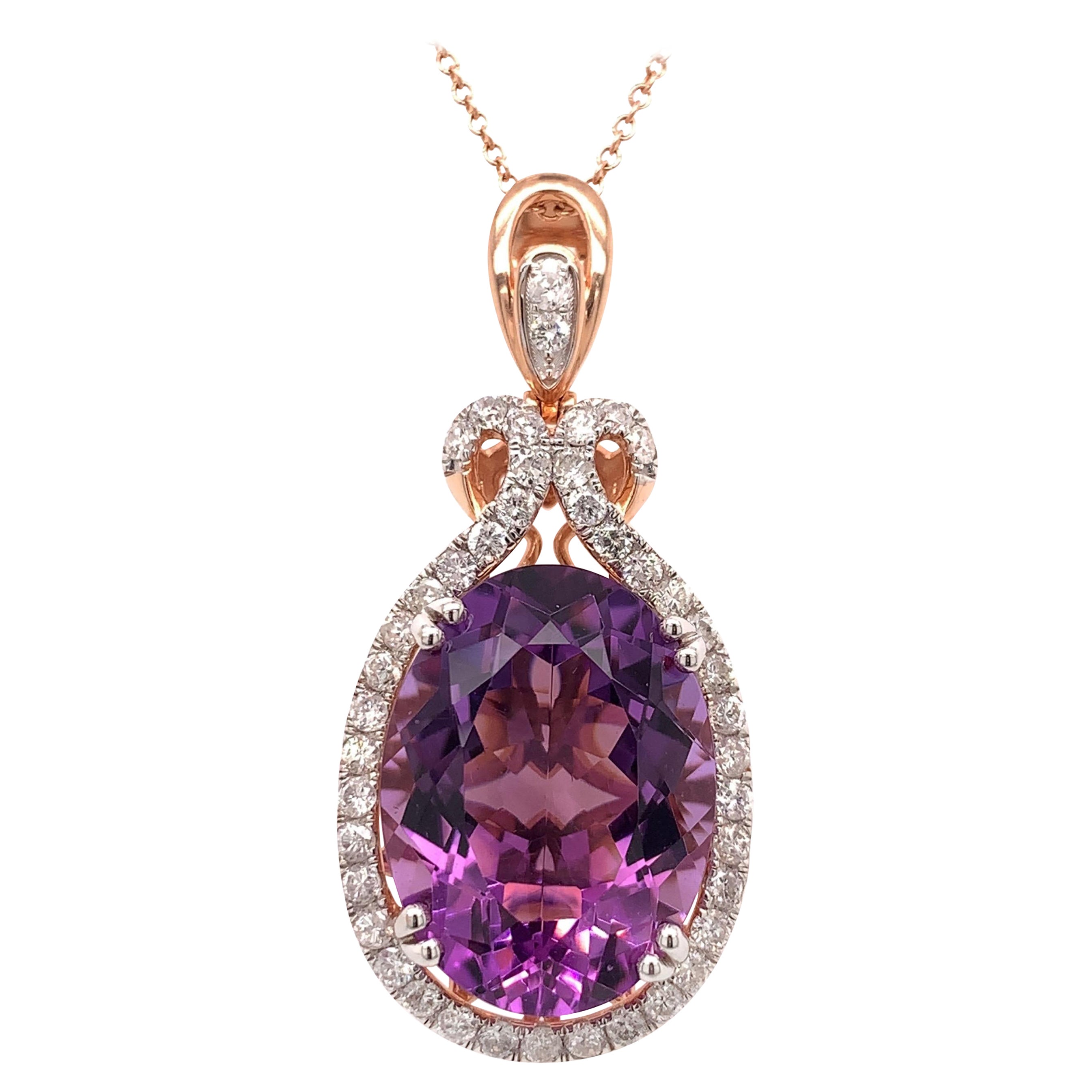 16,16 Karat Amethyst-Diamant-Anhänger