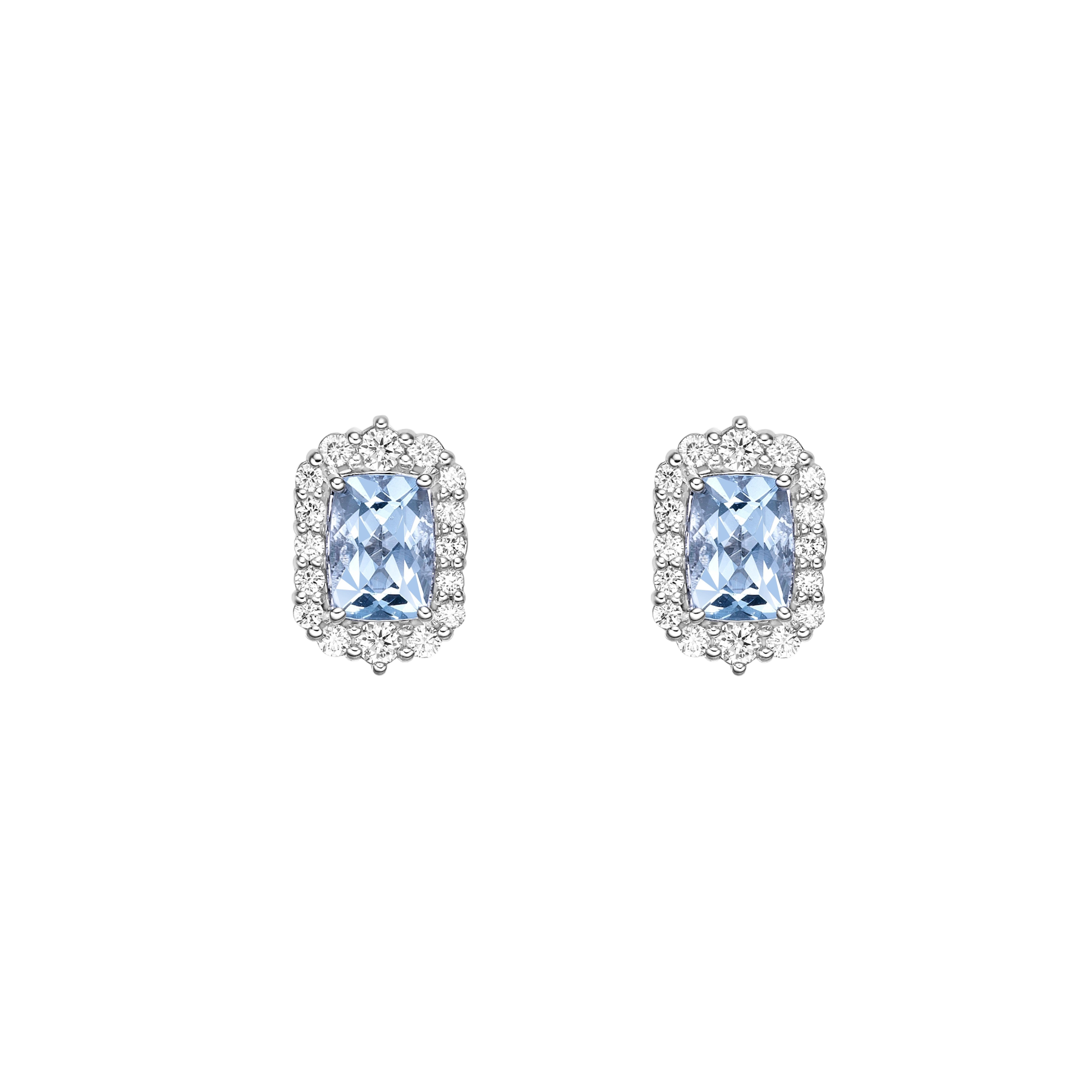 Contemporaneo Sunita Nahata Acquamarina 1.61ct. Orecchini con diamante in 18KWG. in vendita