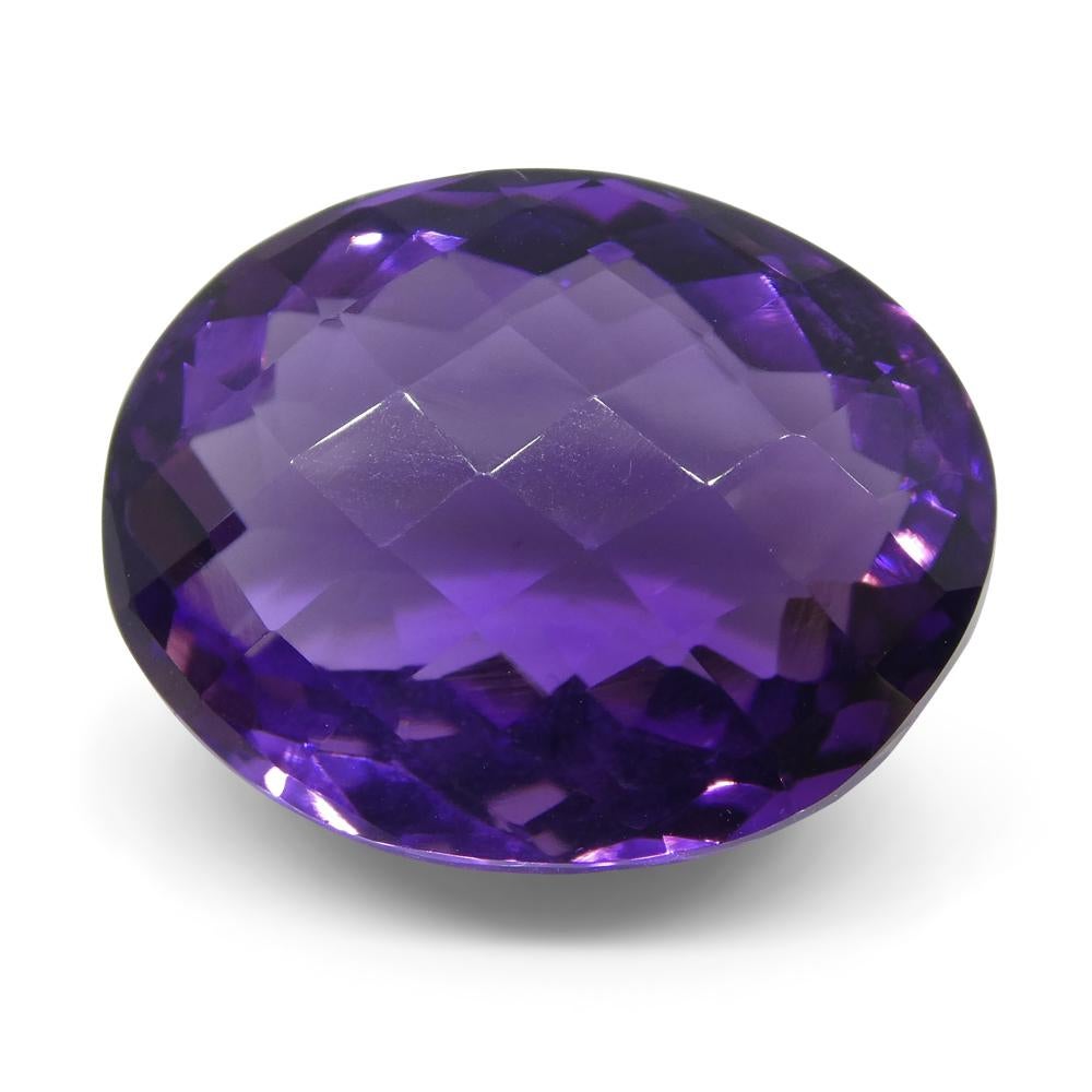 Women's or Men's 16.16 ct Oval Checkerboard Amethyst For Sale