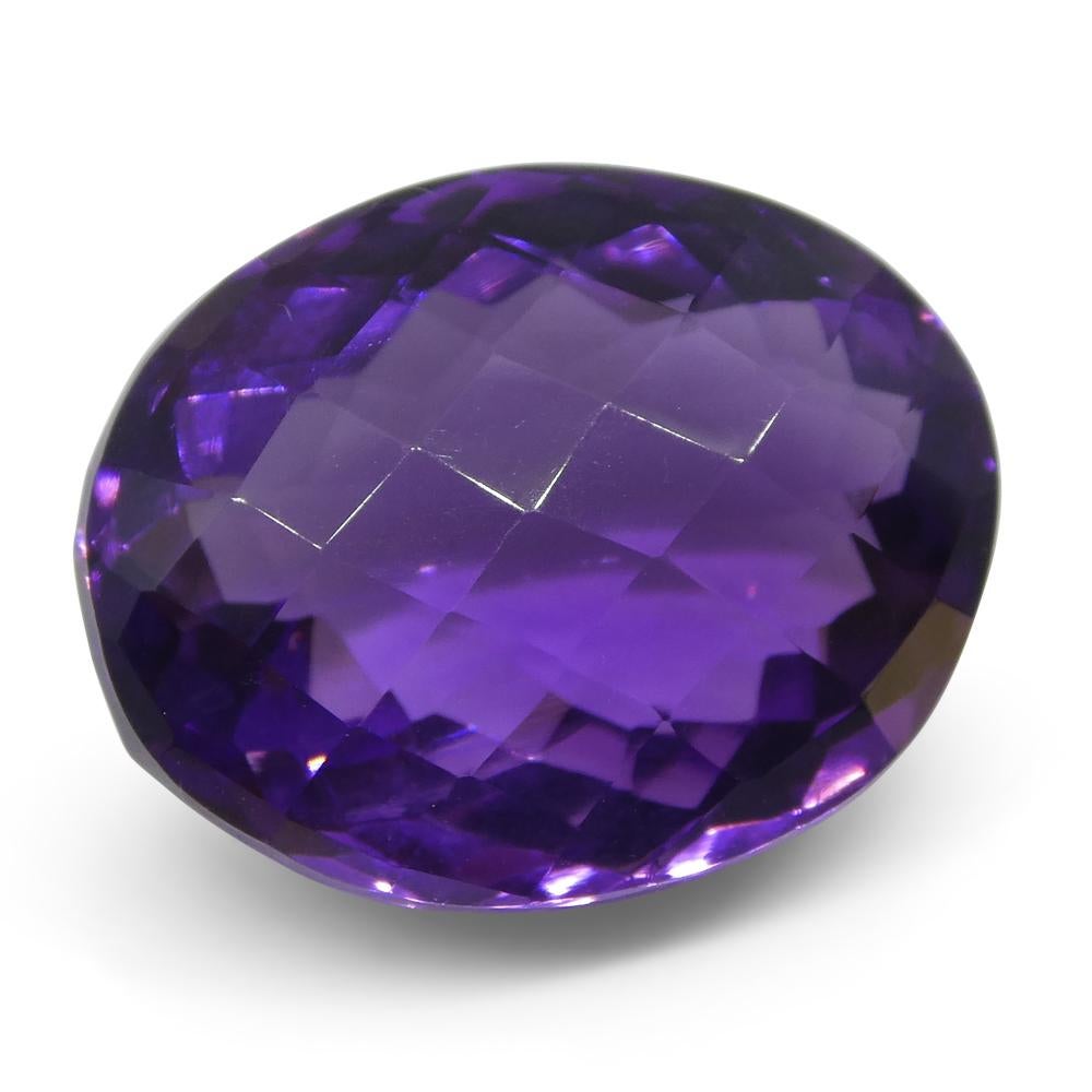 16.16 ct Oval Checkerboard Amethyst For Sale 1