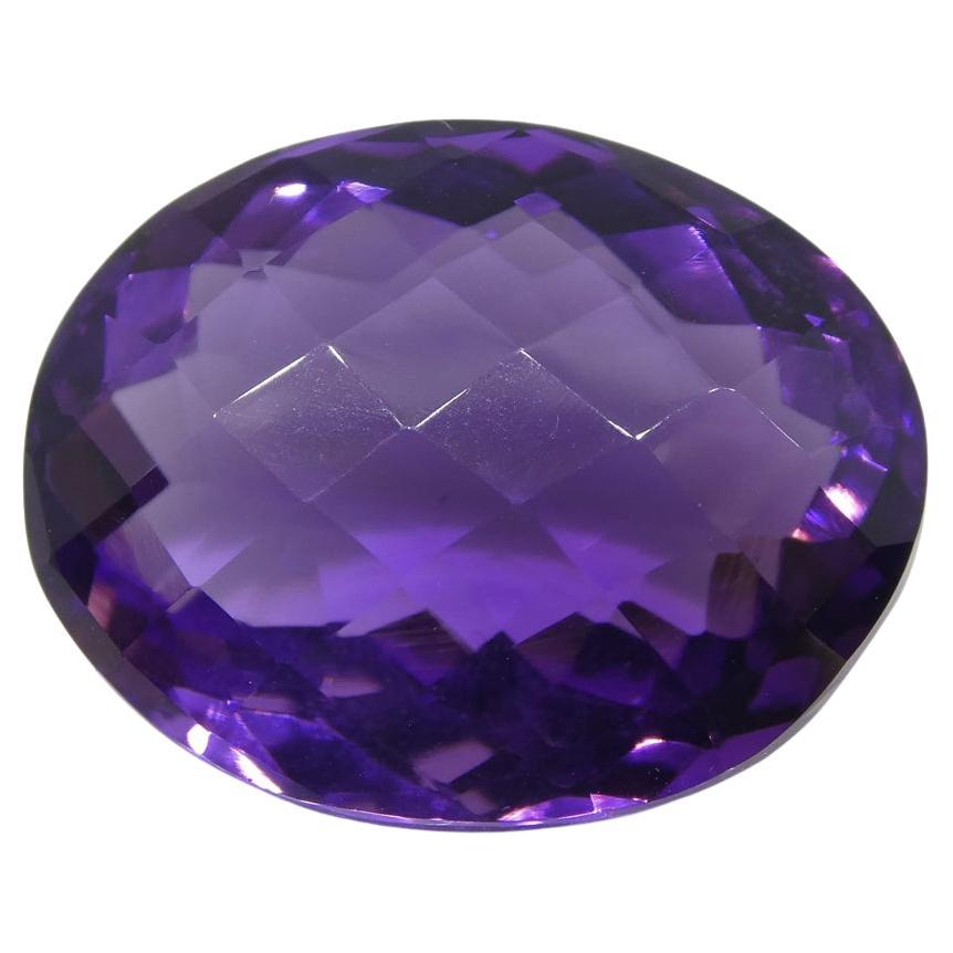 16.16 ct Oval Checkerboard Amethyst For Sale