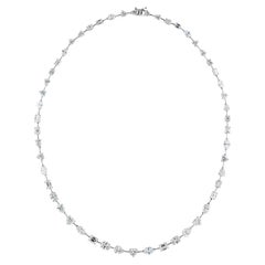 16.17 Carats SI Diamonds Natural Diamond Station Necklace with 18K White Gold