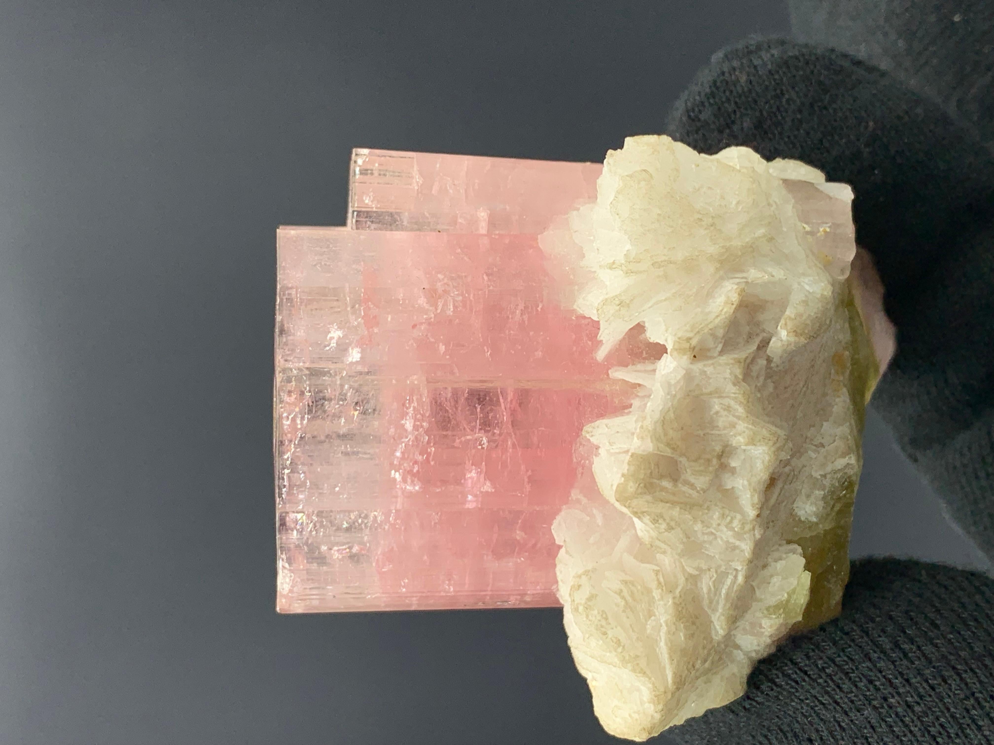 Rock Crystal 161.78 Gram Marvellous Tri Color Tourmaline Specimen From Paprook , Afghanistan  For Sale