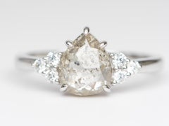 1.61ct Celestial Diamond Trio Sides 14K White Gold Engagement Ring R6254