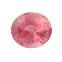 1.61 Carat Loose Sapphire, Oval Orange Pink AGL Graded Solitaire