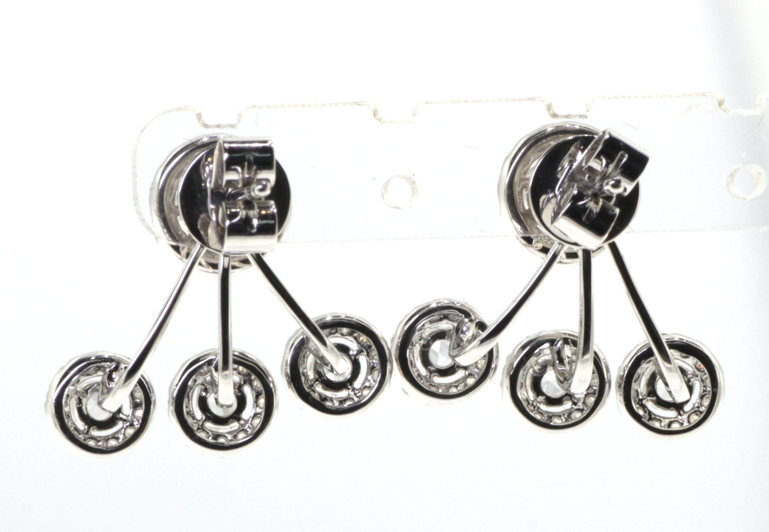 Boucles d'oreilles en or blanc 18 carats avec diamant taille rose de 1.61ct SI/HI Pour femmes en vente
