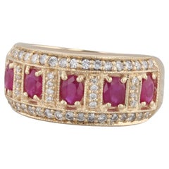 1.61ctw Ruby Diamond Ring 14k Yellow Gold Size 7.25-7.5