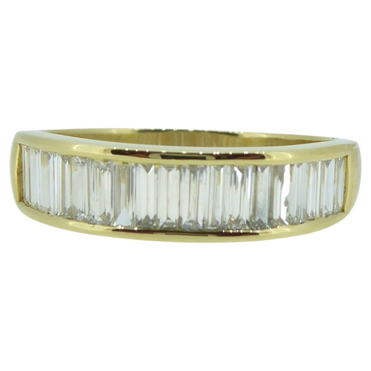 1.62 Carat Baguette Diamond Eternity or Wedding Ring in 18ct Yellow Gold