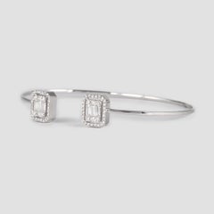 1.62 Carat Diamond Bengal 18 Karat White Gold Open Clasp