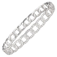 1.62 Carat Diamond Bengal 18 Karat White Gold Open Clasp