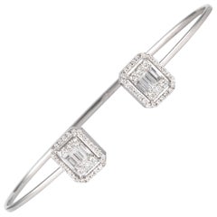 1.62 Carat Diamond Bengal 18 Karat White Gold Open Clasp