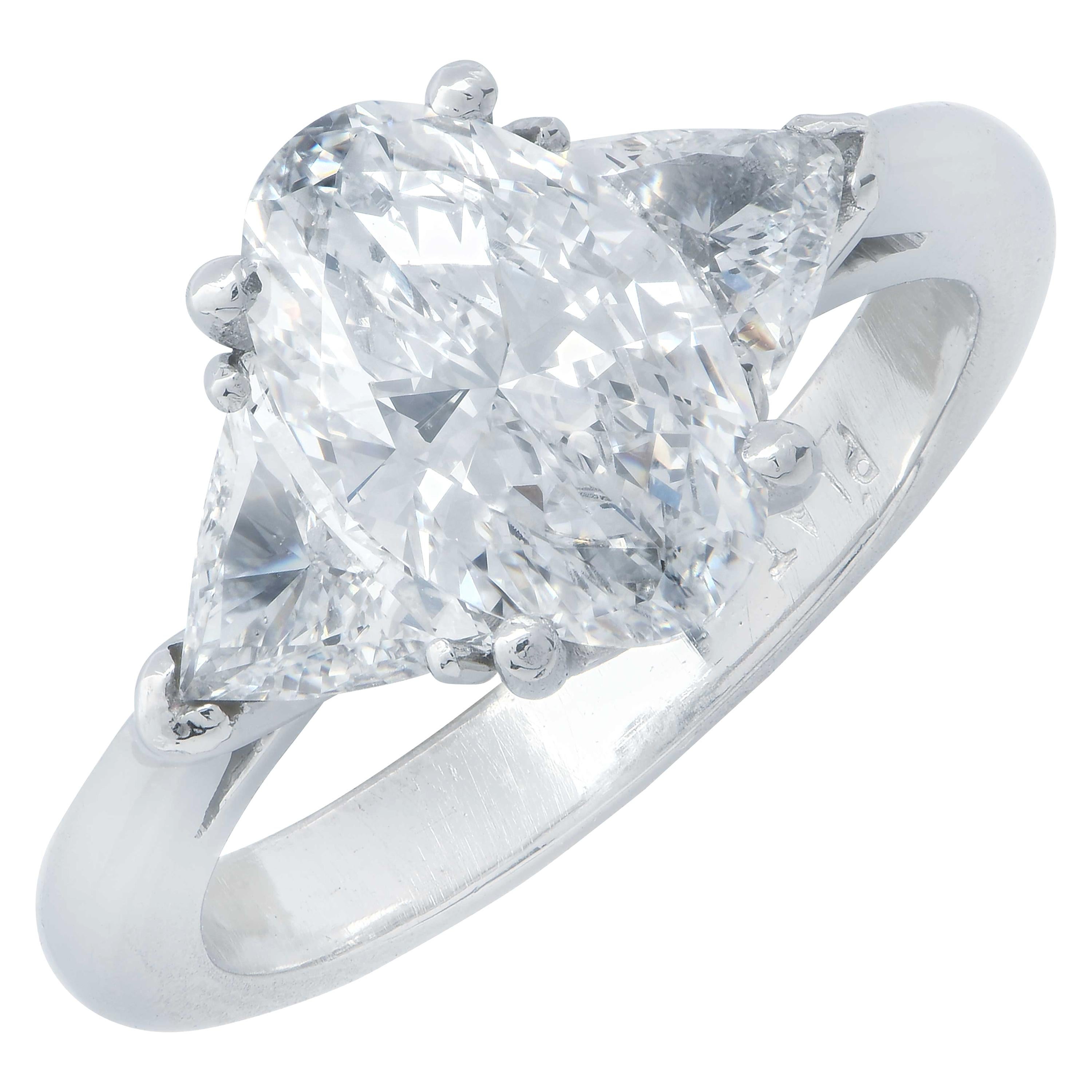 1.62 Carat GIA Graded D/VS2 Oval Cut Diamond Platinum Engagement Ring