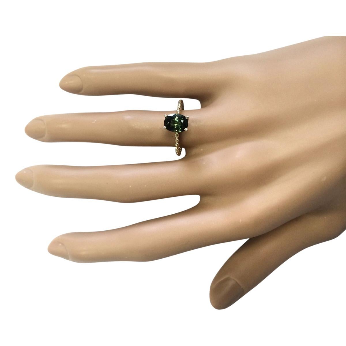 Tourmaline Ring In 14 Karat Yellow Gold Ring In New Condition For Sale In Los Angeles, CA
