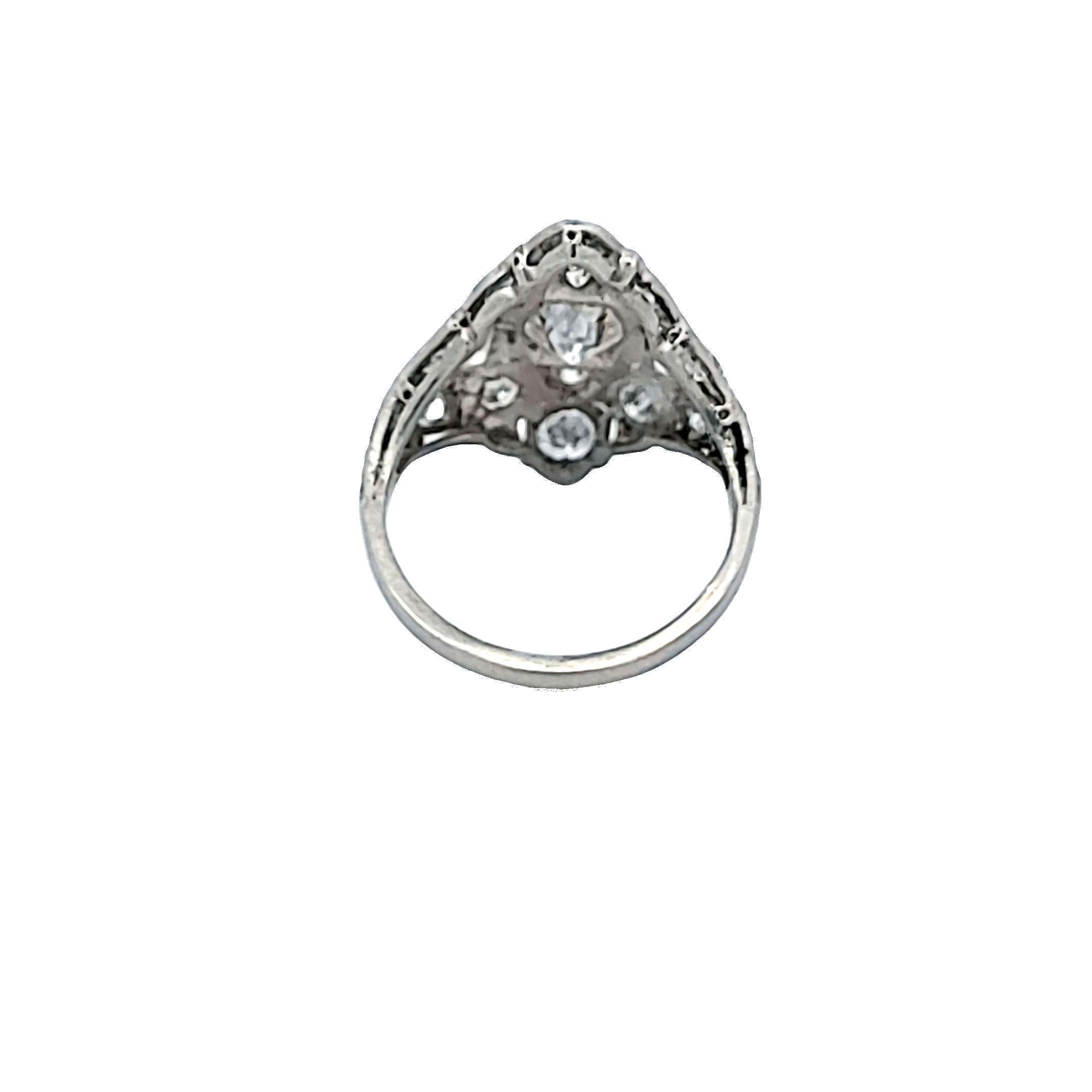 Taille vieille Europe Bague Art déco avec diamant taille européenne ancienne J I1 de 1,62 carat en vente