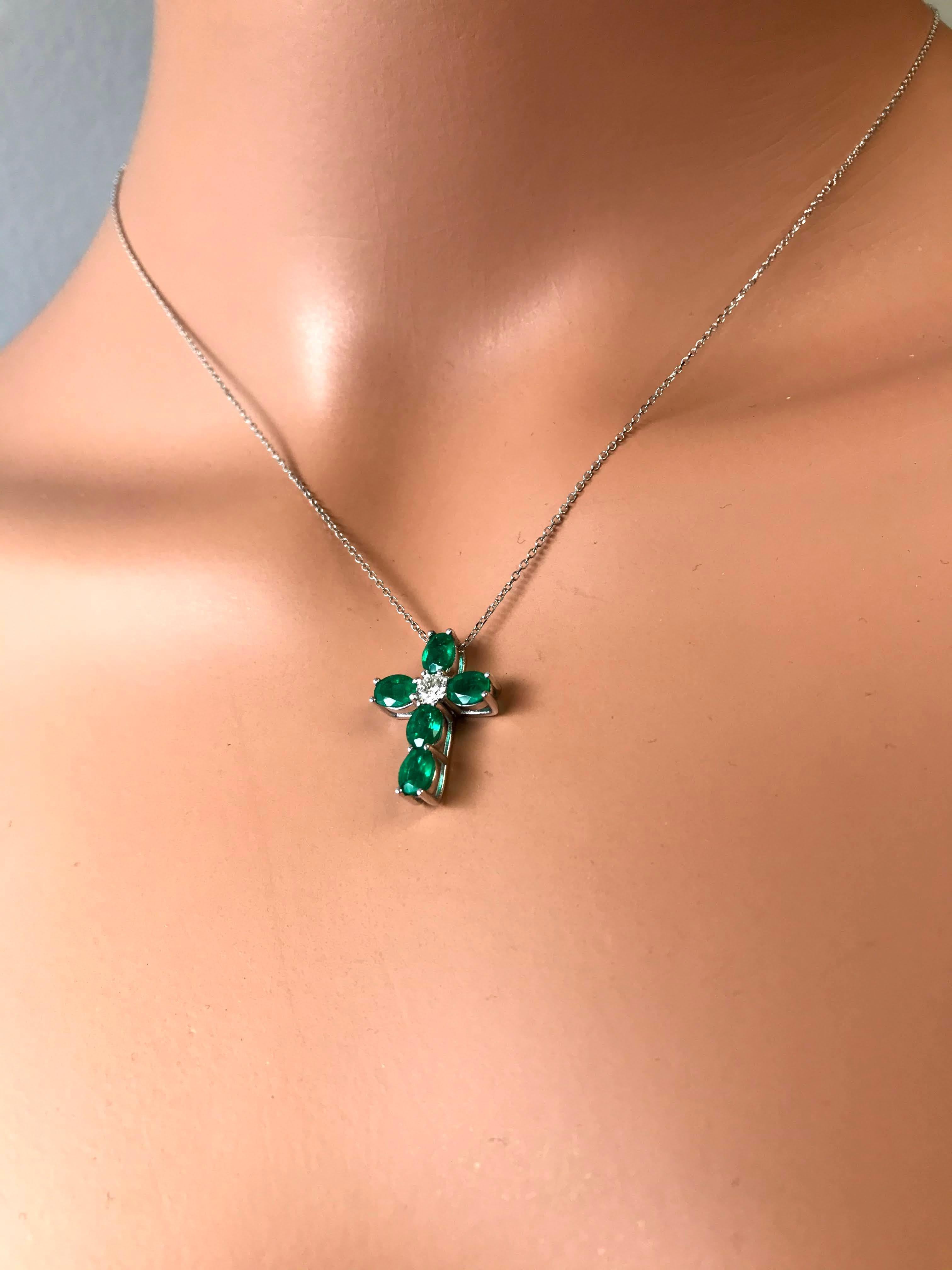 emerald and diamond cross