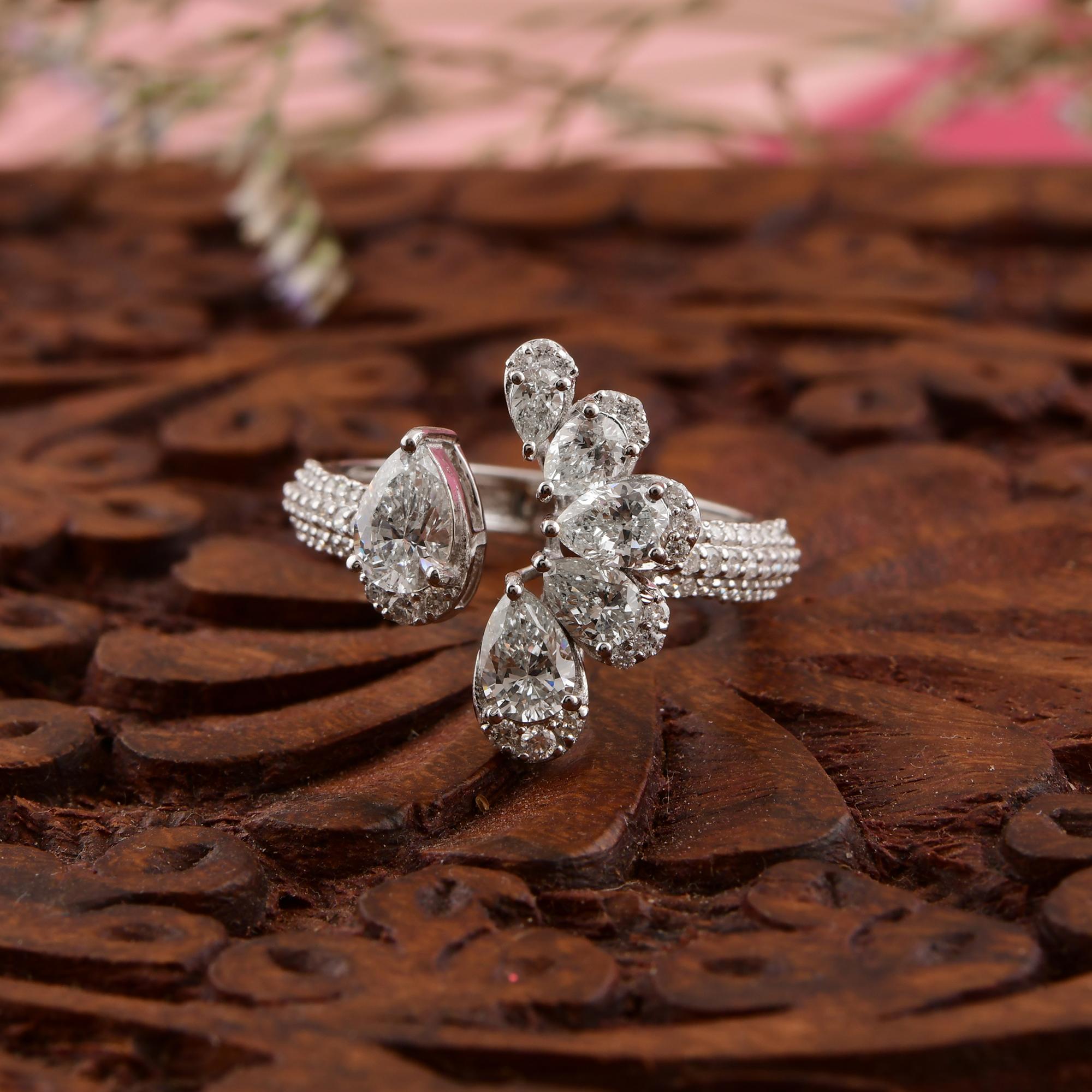 in vendita:  1,62 carati di diamante con taglio a pera Pave, anello in oro bianco 14 carati Whiting 2