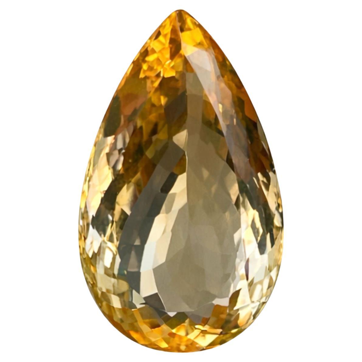 16.2 Carat Pear-Shape Faceted Citrine Loose Gemstone