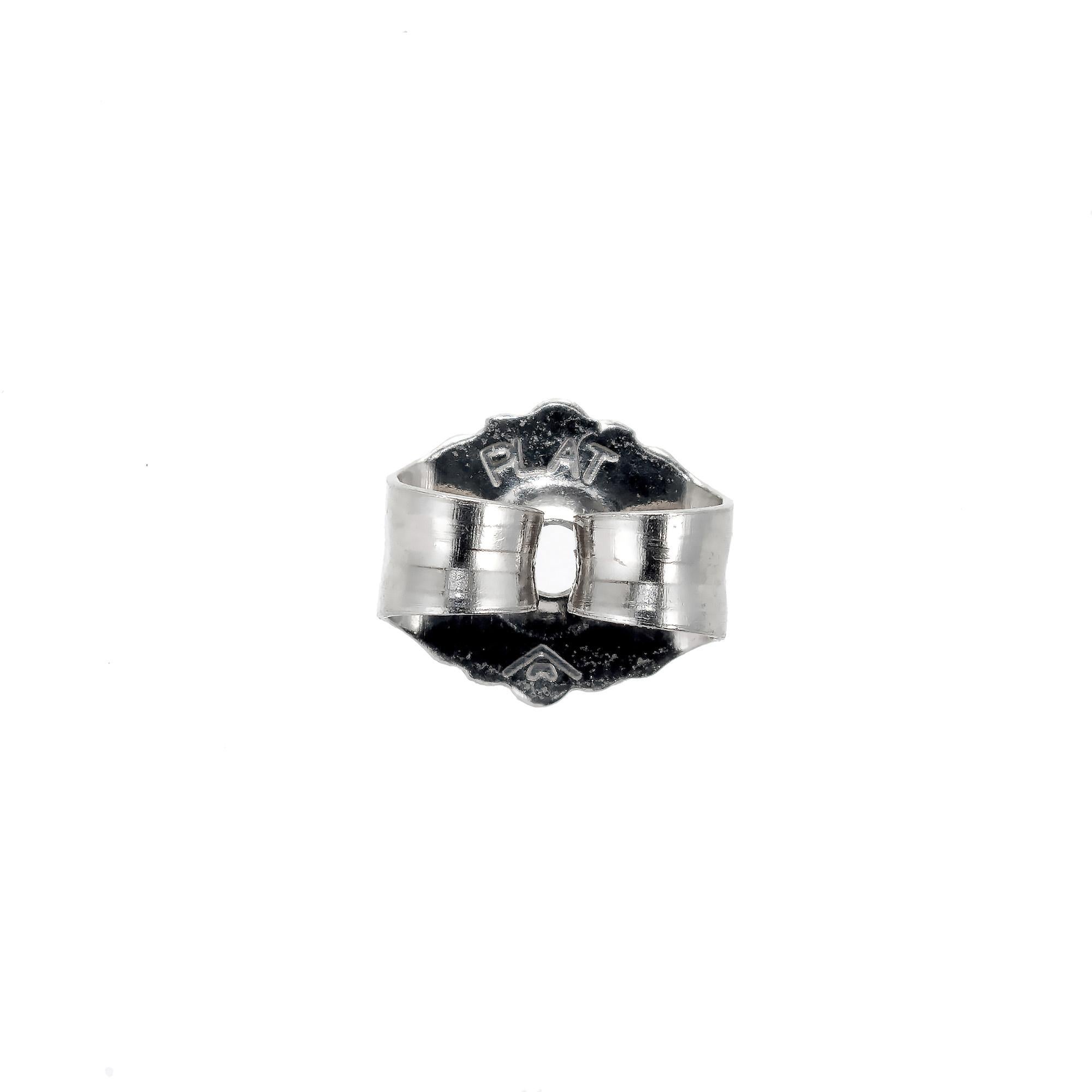 1.62 Carat Princess Cut Diamond Platinum Stud Earrings For Sale 2