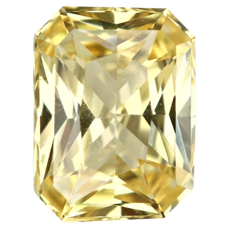 1.62 Carat Radiant Cut Natural Yellow Sapphire Loose Gemstone from Sri Lanka For Sale