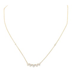 1.62 Carat Round Cut Diamond Pendant Chain Necklace 18 Karat Yellow Gold