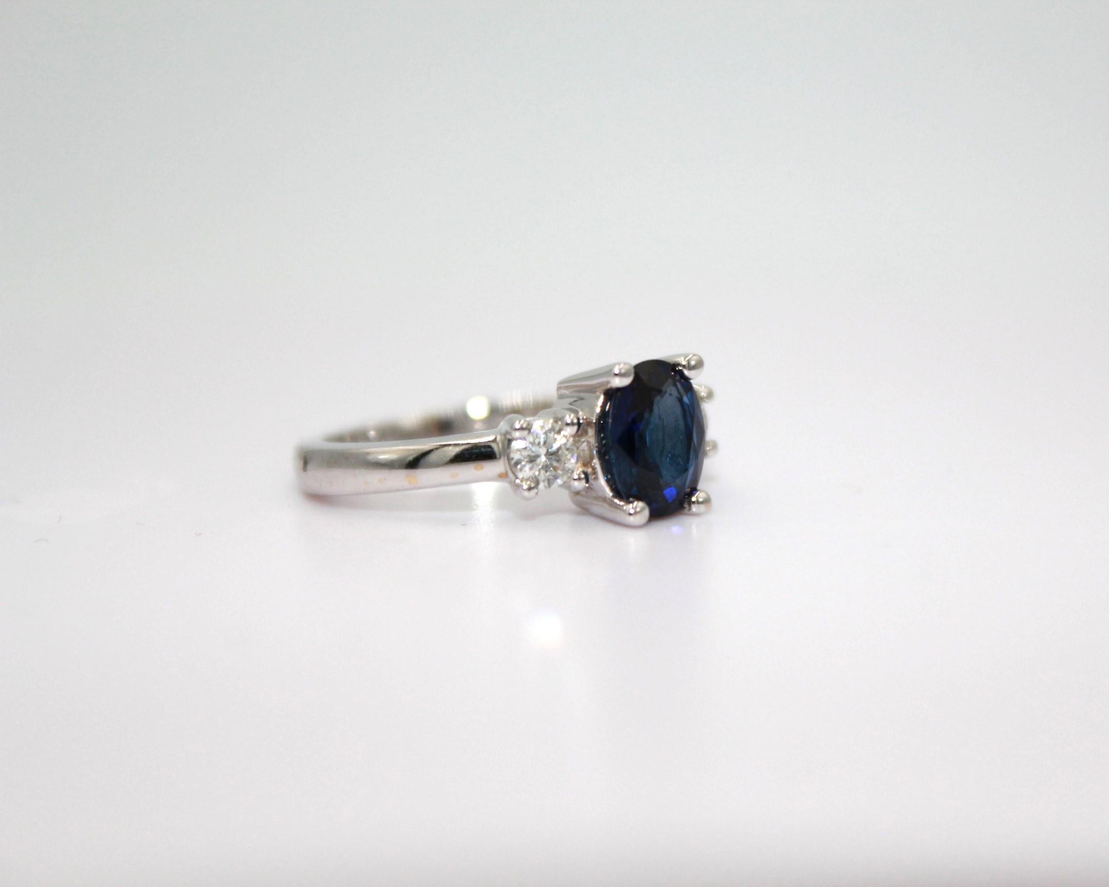 1.62 Carat Sapphire Diamond Ring For Sale 1