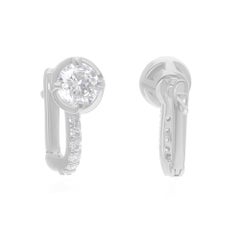 1.62 Carat SI/H Round Brilliant Cut Diamond Earrings 18 Karat White Gold Jewelry
